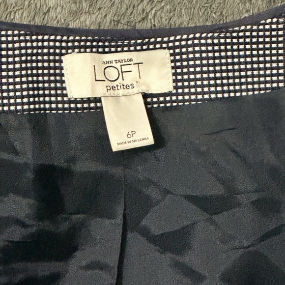 Loft Blazer Tweed Style Blue Short Sleeve w/ Pockets Sz 6P Women’s EUC Lined - Picture 5 of 5